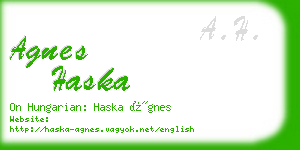 agnes haska business card